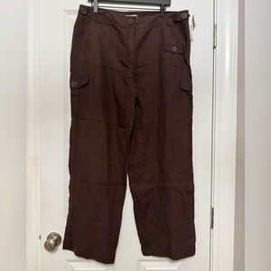 Brown Linen Talbot Pants - Size 20